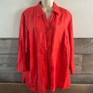 Lauren Ralph Lauren 100% Linen button down shirt size 1X (O1)